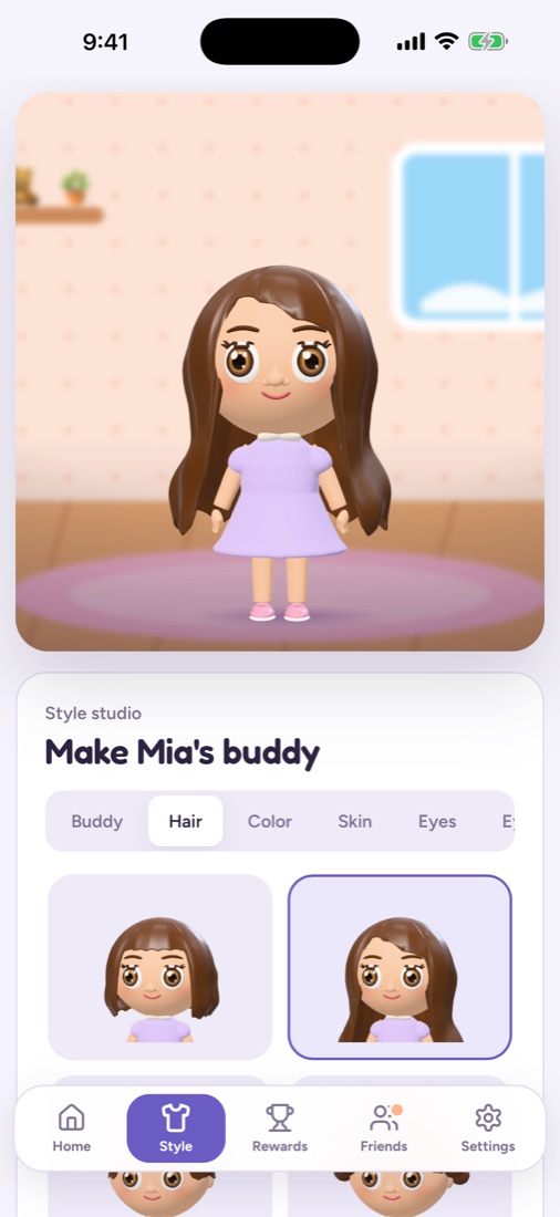 Style studio for designing a 3D character